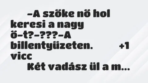 Viccek: 
		  
		  -A szőke nő hol keresi a nagy ő-t?-???-A …