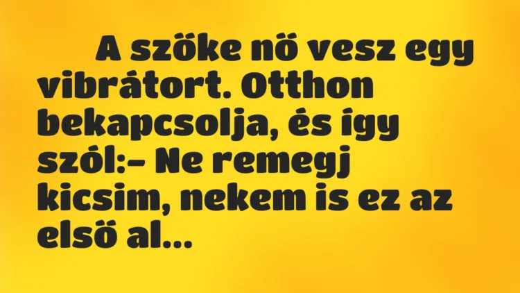 Viccek:
A szőke nő vesz egy vibrátort. Otthon… Viccek:
A szőke nő vesz egy vibrátort. Otthon…