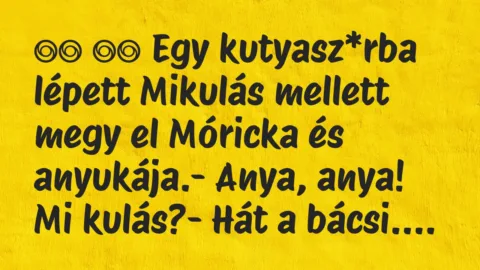 Viccek:
Egy kutyasz*rba lépett Mikulás mellett megy el… Viccek:
Egy kutyasz*rba lépett Mikulás mellett megy el…