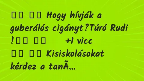 Viccek: 
		  
		  Hogy hívják a guberálós cigányt?Túró Rudi…