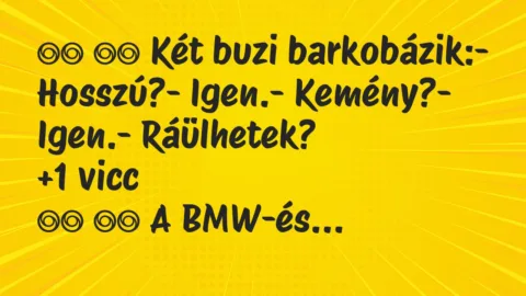 Viccek:
Két buzi barkobázik:- Hosszú?- Igen.-… Viccek:
Két buzi barkobázik:- Hosszú?- Igen.-…