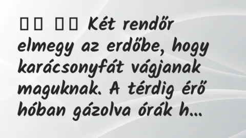 Viccek: 
		  
		  Két rendőr elmegy az erdőbe, hogy karácsonyfát…