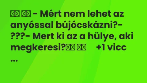 Viccek: 
		  
		  – Mért nem lehet az anyóssal bújócskázni?-…