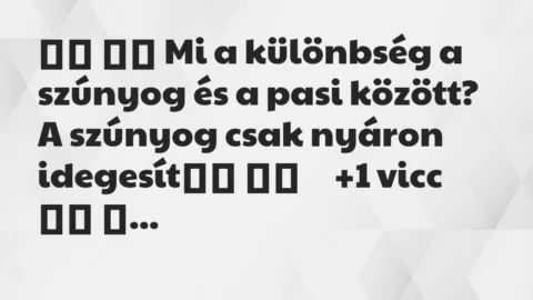 Viccek: 
		  
		  Mi a különbség a szúnyog és a pasi között? A…
