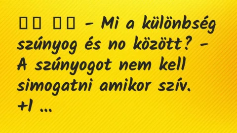 Viccek:
– Mi a különbség szúnyog és no között? – A… Viccek:
– Mi a különbség szúnyog és no között? – A…