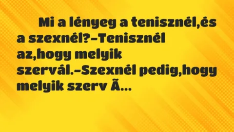 Viccek: 
		  
		  Mi a lényeg a tenisznél,és a…