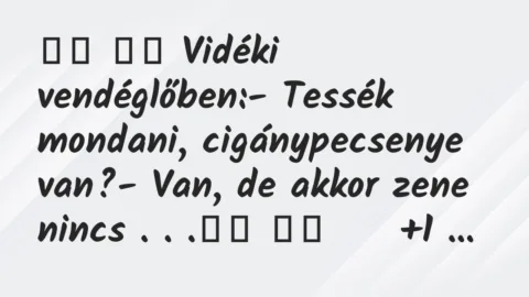 Viccek:
Vidéki vendéglőben:- Tessék mondani,… Viccek:
Vidéki vendéglőben:- Tessék mondani,…