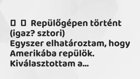 Vicces történet:
Repülőgépen történt (igaz? sztori)
Egyszer… Vicces történet:
Repülőgépen történt (igaz? sztori)
Egyszer…