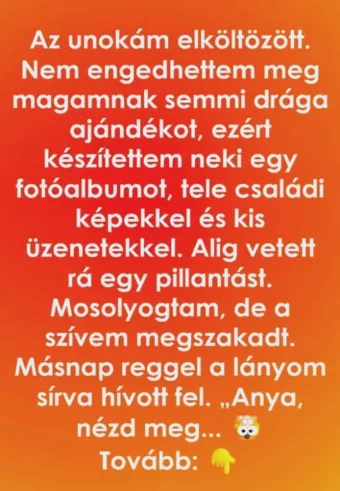 Már azt hittem, az unokámnak semmit sem jelent az ajándékom… Hihetetlen, hogyan vált értékessé az unokám számára az általam ajándékozott album…