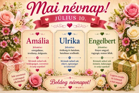 Mai névnap – Július 10.: Amália, Ulrika és Engelbert