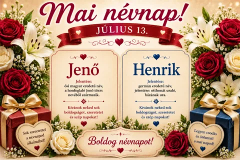 Mai névnap – Július 13.: Jenő és Henrik
