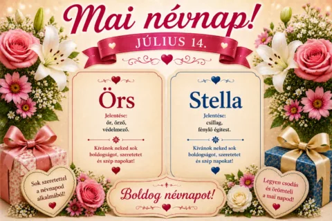 Mai névnap – Július 14.: Örs és Stella