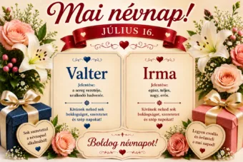 Mai névnap – Július 16.: Valter és Irma