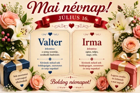 Mai névnap – Július 16.: Valter és Irma