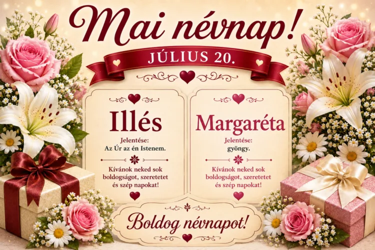 Mai névnap – Július 20. Illés és Margaréta Mai névnap – Július 20.: Illés és Margaréta