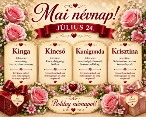 Mai névnap – Július 24.: Kinga, Kincső, Kunigunda és Krisztina
