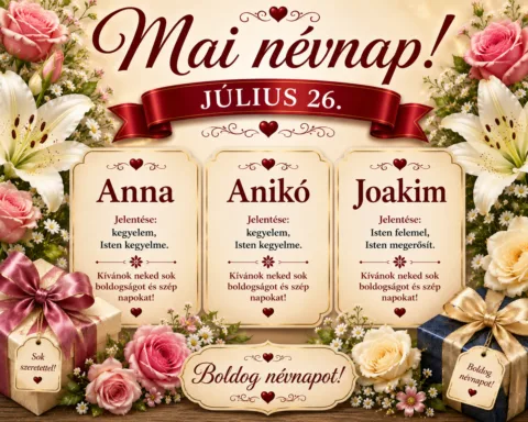 Mai névnap – Július 26.: Anna, Anikó és Joakim