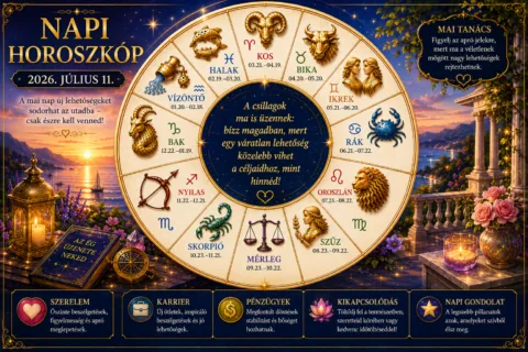 Napi horoszkóp – 2026. július 11.: A mai nap új lehetőségeket sodorhat az utadba – csak észre kell venned
