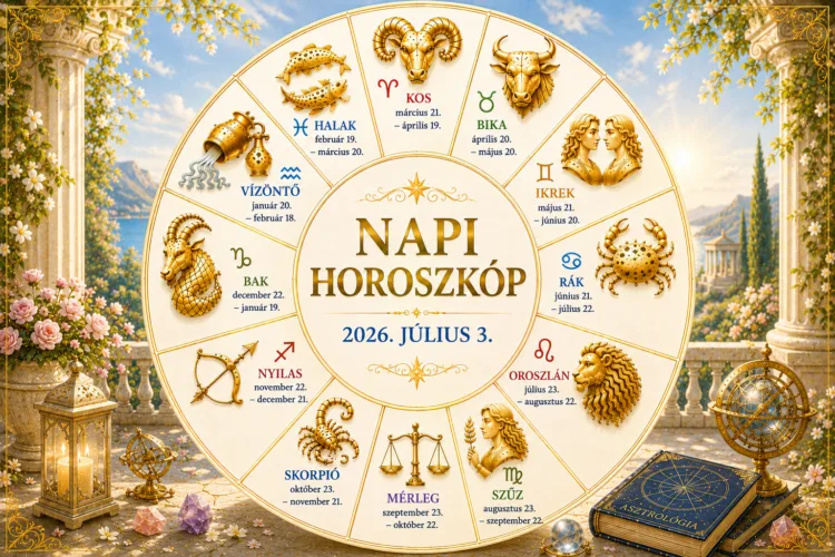 Napi horoszkóp – 2026. július 3. Ma egy apró döntés a következő hetekre is hatással lehet Napi horoszkóp – 2026. július 3.: Ma egy apró döntés a következő hetekre is hatással lehet