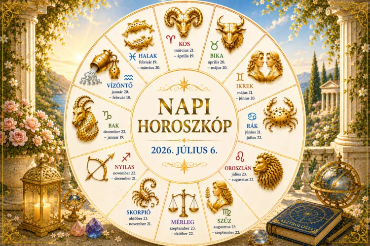 Napi horoszkóp – 2026. július 6. A hét első napja meglepetéseket tartogat – neked Napi horoszkóp – 2026. július 6.: A hét első napja meglepetéseket tartogat – neked