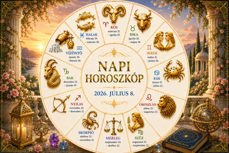 Napi horoszkóp – 2026. július 8. Ma a legváratlanabb pillanatban fordulhat nagyot az életed Napi horoszkóp – 2026. július 8.: Ma a legváratlanabb pillanatban fordulhat nagyot az életed