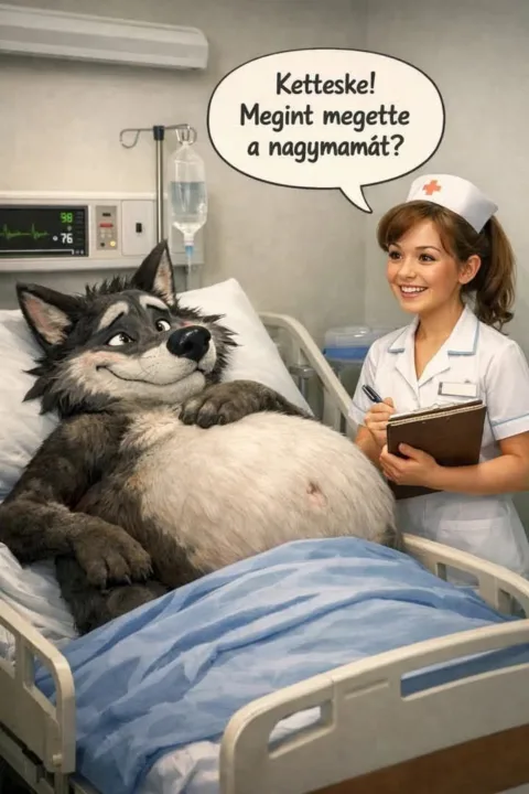 Ketteske! Megint megette a nagymamát?