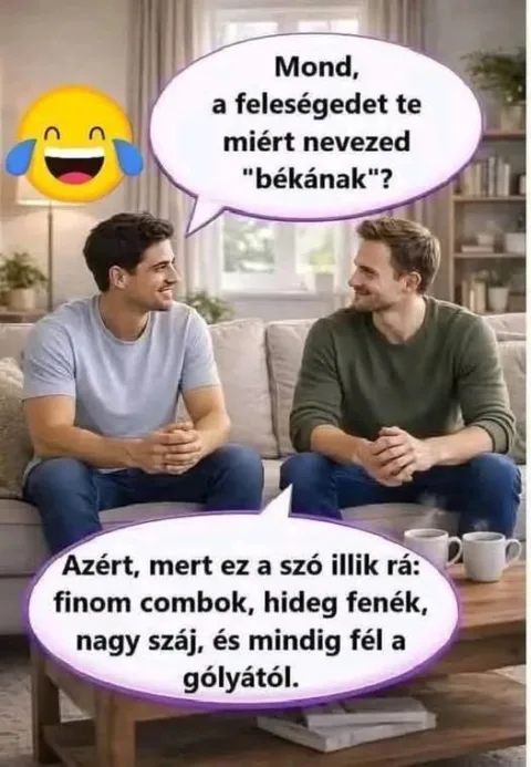 Mond, a feleségedet te miért nevezed békának?
