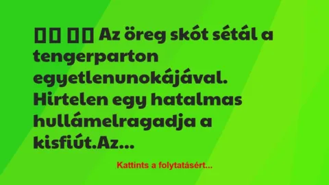 Vicc: Az öreg skót sétál a tengerparton egyetlen unokájával