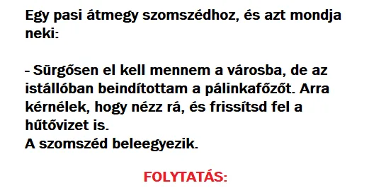 Vicc: Egy pasi átmegy szomszédhoz Vicc: Egy pasi átmegy szomszédhoz