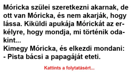 Vicc: Móricka szülei szeretkezni akarnak –