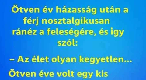 Vicc: Ötven év házasság után a férj.