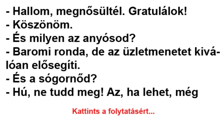 Vicc: Te, mondd már, mi ez a családi biznisz, amit Vicc: Te, mondd már, mi ez a családi biznisz, amit csináltok? –
