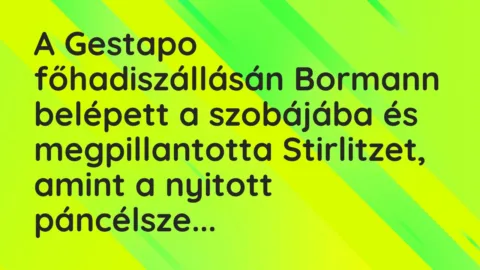 Vicc: A Gestapo főhadiszállásán Bormann belépett a szobájába és…