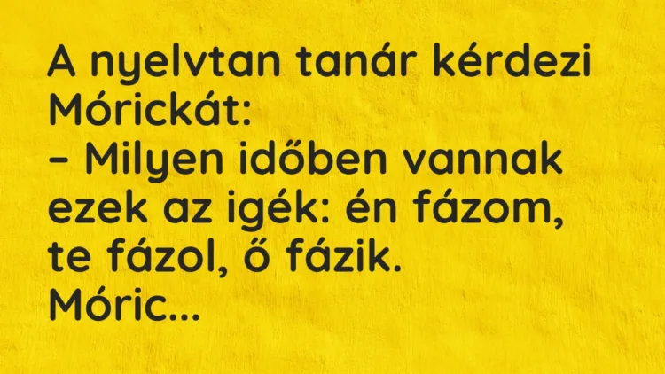 Vicc: A nyelvtan tanár kérdezi Mórickát… Vicc: A nyelvtan tanár kérdezi Mórickát…