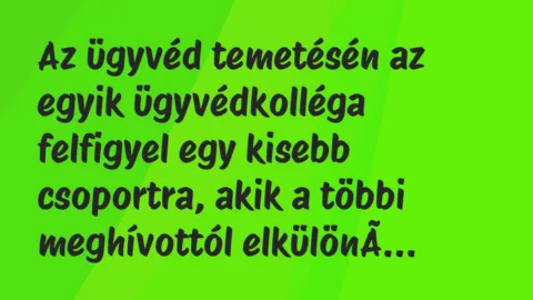 Vicc: Az ügyvéd temetésén az egyik ügyvédkolléga felfigyel egy kisebb…