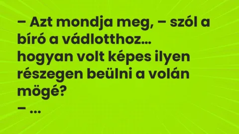 Vicc: Azt mondja meg, – szól a bíró a vádlotthoz – hogyan volt képes ilyen…