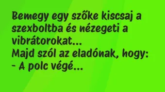 Vicc: Bemegy egy szőke kiscsaj a szexboltba és nézegeti a vibrátorokat…