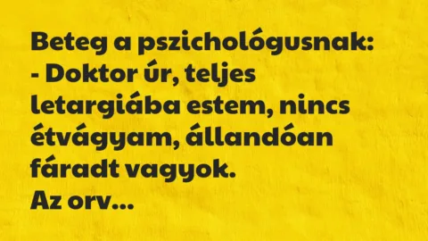 Vicc: Beteg a pszichológusnak…