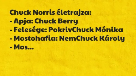 Vicc: Chuck Norris életrajza… Vicc: Chuck Norris életrajza…