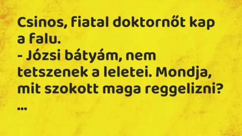 Vicc: Csinos, fiatal doktornőt kap a falu…