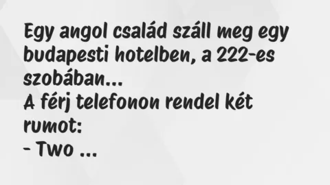 Vicc: Egy angol család száll meg egy budapesti hotelben, a 222-es szobában…