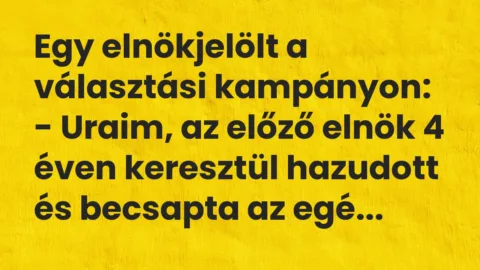 Vicc: Egy elnökjelölt a választási kampányon…