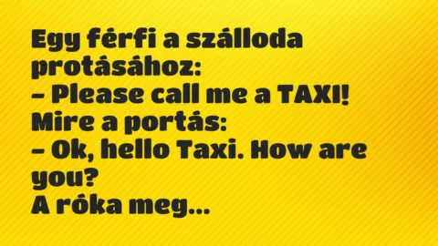 Vicc: Egy férfi a szálloda protásához…