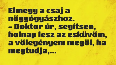 Vicc: Elmegy a csaj a nőgyógyászhoz…