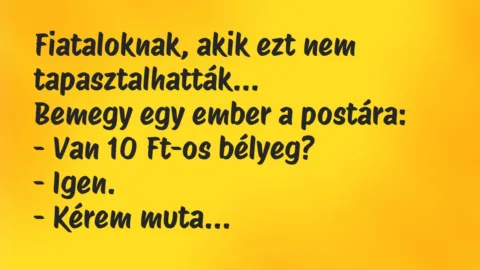 Vicc: Fiataloknak, akik ezt nem tapasztalhatták…