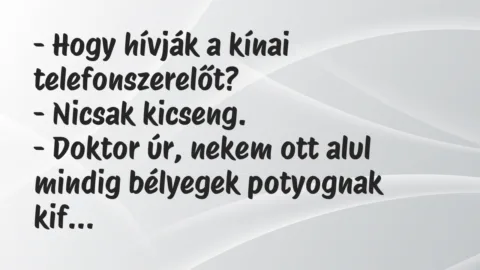 Vicc: Hogy hívják a kínai telefonszerelőt?