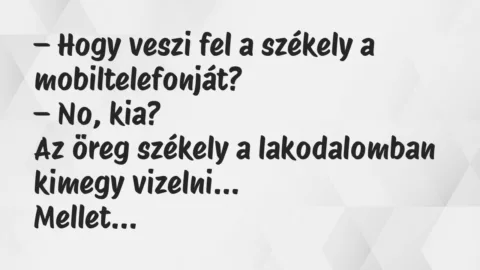 Vicc: Hogy veszi fel a székely a mobiltelefonját?