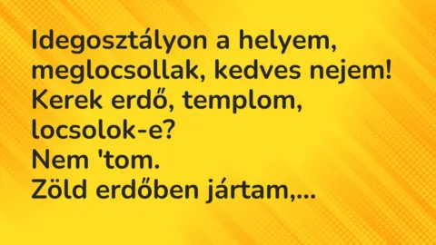 Vicc: Idegosztályon a helyem…