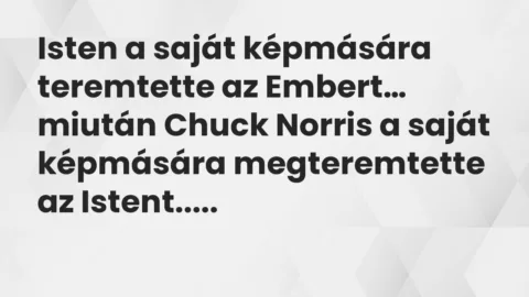 Vicc: Isten a saját képmására teremtette az Embert… miután Chuck Norris…