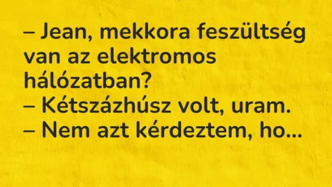 Vicc: Jean, mekkora feszültség van az elektromos hálózatban?